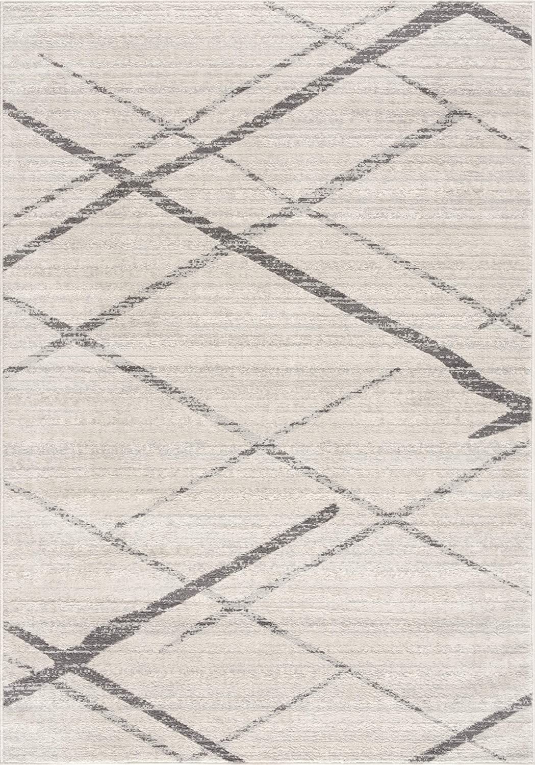 2’ X 10’ Gray Modern Abstract Pattern Runner Rug