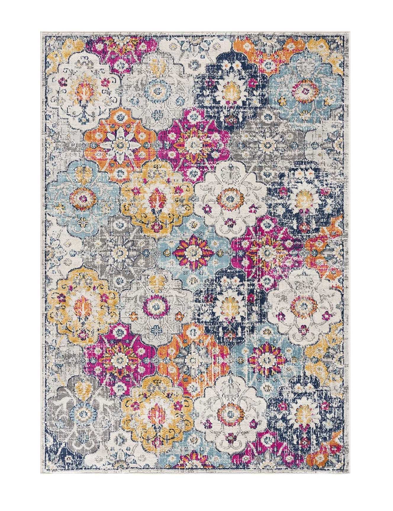 2’ X 10’ Rust Distressed Floral Runner Rug