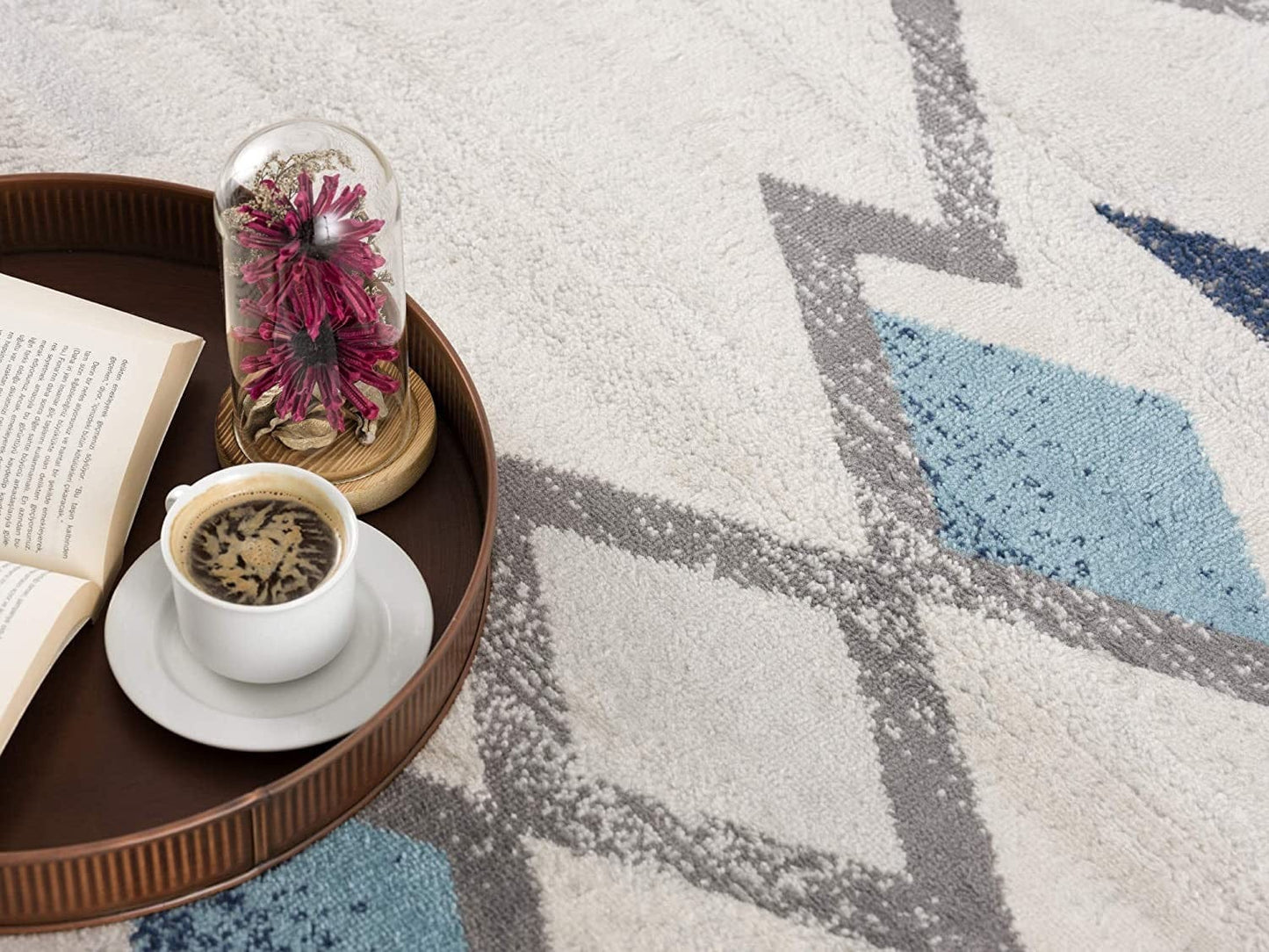 2’ X 10’ Navy And Ivory Tribal Pattern Runner Rug