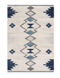 2’ X 10’ Navy And Ivory Tribal Pattern Runner Rug
