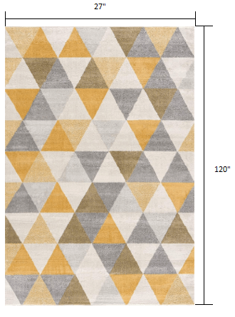2’ X 10’ Yellow Triangular Lattice Runner Rug