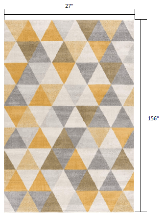 2’ X 10’ Yellow Triangular Lattice Runner Rug
