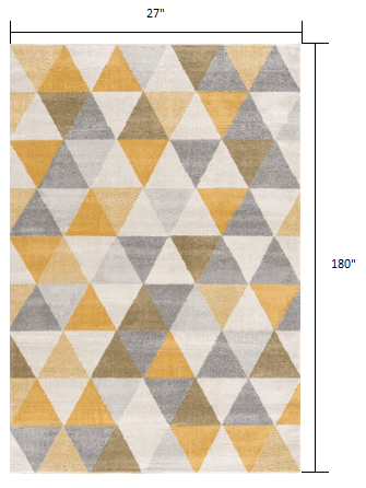 2’ X 10’ Yellow Triangular Lattice Runner Rug