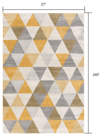 2’ X 10’ Yellow Triangular Lattice Runner Rug
