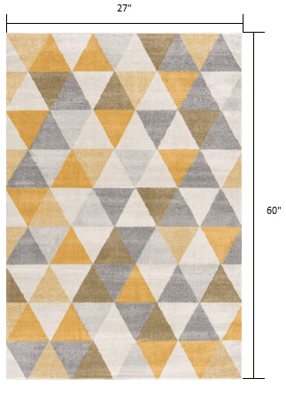 2’ X 10’ Yellow Triangular Lattice Runner Rug
