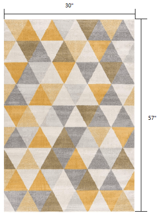 2’ X 10’ Yellow Triangular Lattice Runner Rug