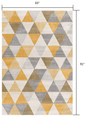 2’ X 10’ Yellow Triangular Lattice Runner Rug