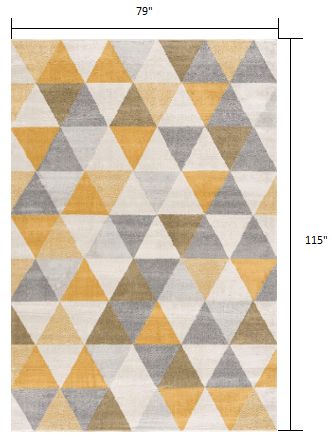 2’ X 10’ Yellow Triangular Lattice Runner Rug