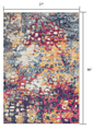 2’ X 4’ Multicolored Abstract Painting Area Rug