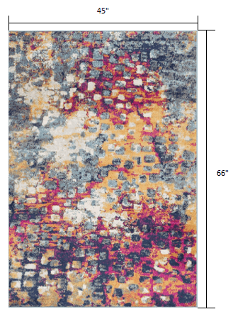 2’ X 4’ Multicolored Abstract Painting Area Rug