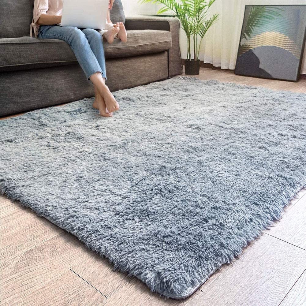 4’ X 5’ Gray Solid Modern Area Rug
