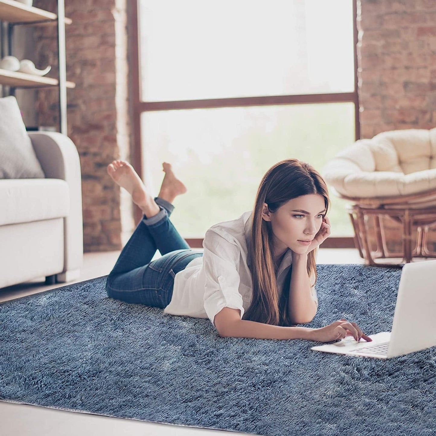 4’ X 5’ Gray Solid Modern Area Rug