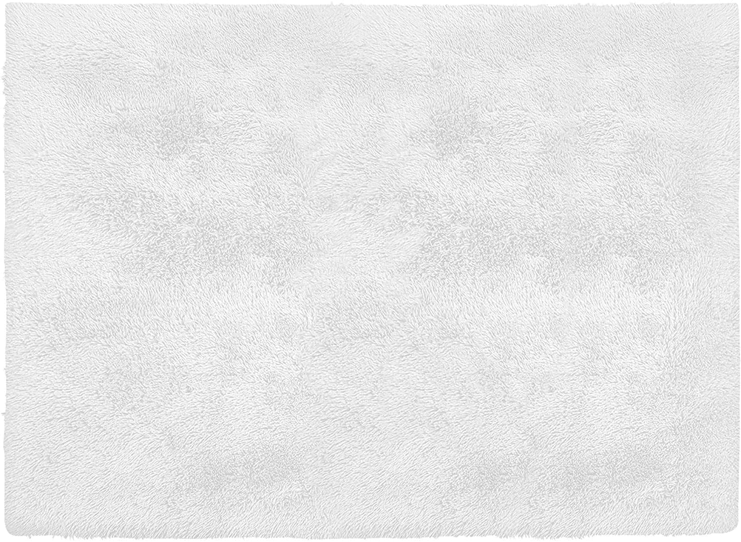 4’ X 5’ White Solid Modern Area Rug