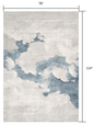 7’ X 10’ Gray And Blue Abstract Clouds Area Rug