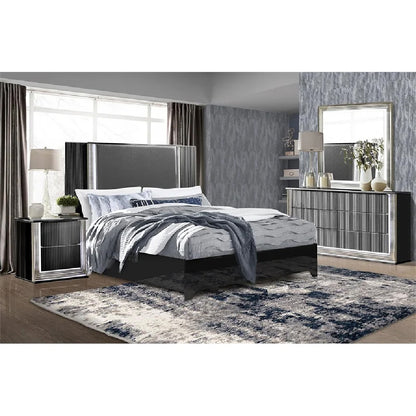 Stunning Jet Black Led Two Drawer Nightstand