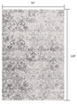 5’ X 8’ Cream And Gray Faded Filigree Area Rug