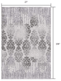 2’ X 10’ Gray Dripping Damask Runner Rug