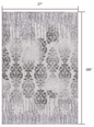 2’ X 10’ Gray Dripping Damask Runner Rug