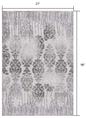 2’ X 10’ Gray Dripping Damask Runner Rug
