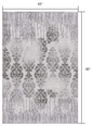 2’ X 10’ Gray Dripping Damask Runner Rug