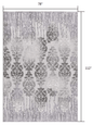 2’ X 10’ Gray Dripping Damask Runner Rug