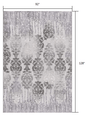 2’ X 10’ Gray Dripping Damask Runner Rug