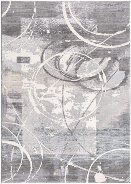 5’ X 8’ Gray Abstract Splatter Area Rug