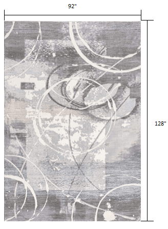 5’ X 8’ Gray Abstract Splatter Area Rug