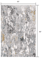 5’ X 8’ Gray Distressed Modern Abstract Area Rug