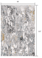 5’ X 8’ Gray Distressed Modern Abstract Area Rug