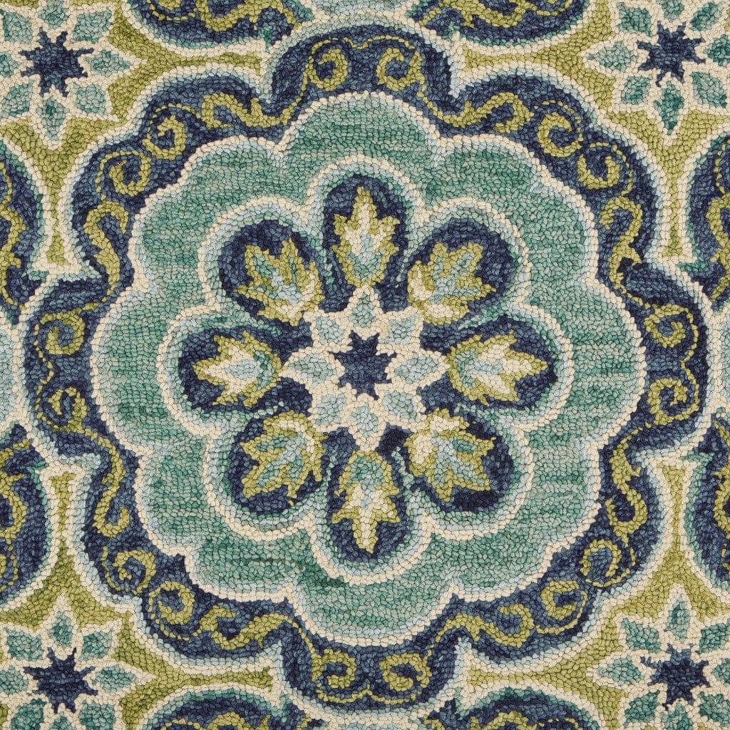 8’ X 10' Green Floral Artwork Area Rug