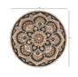 4’ Round Black Flower Blossom Area Rug
