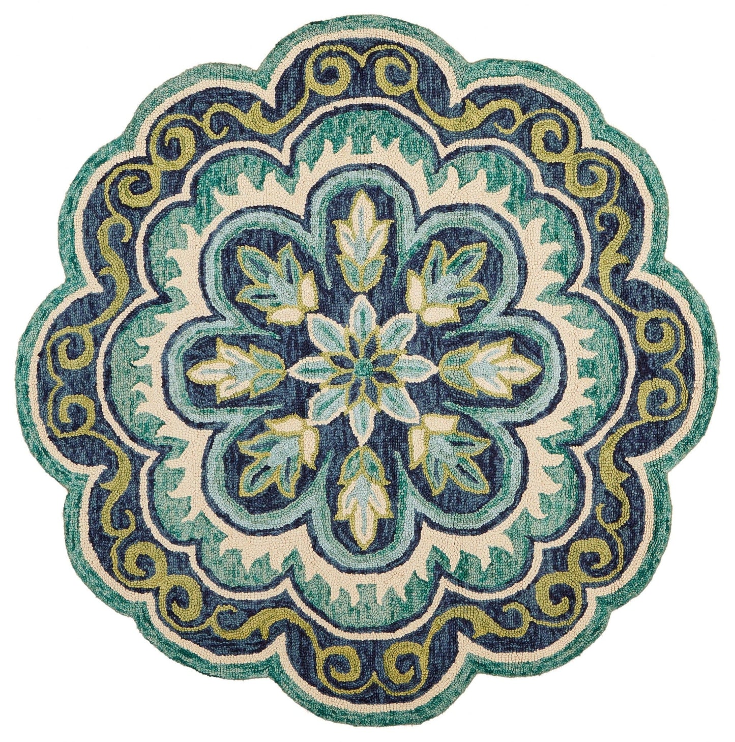 8’ X 10' Green Floral Artwork Area Rug