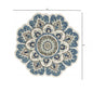 4’ Round Blue Modern Floral Area Rug