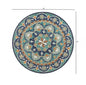 4’ Round Blue Floral Mandala Area Rug