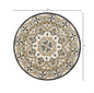 4’ Round Gray And Ivory Floral Bloom Area Rug