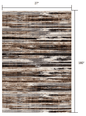 2’ X 10’ Beige Rustic Strokes Runner Rug