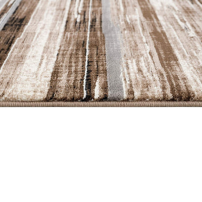 2’ X 10’ Beige Rustic Strokes Runner Rug