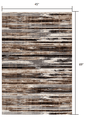 2’ X 10’ Beige Rustic Strokes Runner Rug
