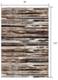 2’ X 10’ Beige Rustic Strokes Runner Rug