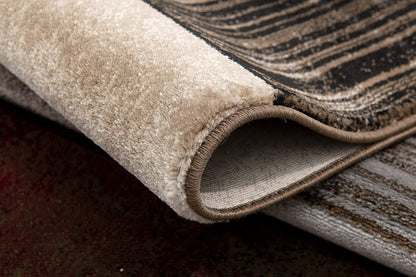 2’ X 4’ Brown Overlapped Blocks Area Rug