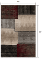 2’ X 4’ Brown Overlapped Blocks Area Rug