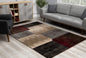 2’ X 4’ Brown Overlapped Blocks Area Rug