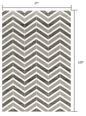 2’ X 10’ Gray Distressed Chevron Runner Rug