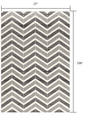 2’ X 10’ Gray Distressed Chevron Runner Rug