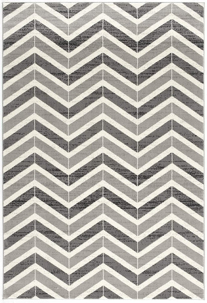 2’ X 10’ Gray Distressed Chevron Runner Rug