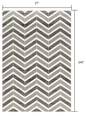 2’ X 10’ Gray Distressed Chevron Runner Rug
