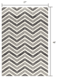 2’ X 10’ Gray Distressed Chevron Runner Rug