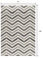 2’ X 10’ Gray Distressed Chevron Runner Rug