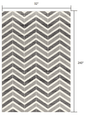 2’ X 10’ Gray Distressed Chevron Runner Rug